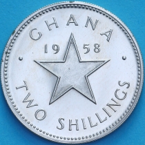 Гана 2 шиллинга 1958 год. Пруф