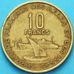 Монета Французская территория Афар и Исса 10 франков 1975 год.
