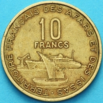 Французская территория Афар и Исса 10 франков 1975 год.