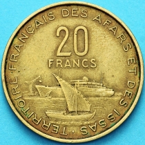 Французская территория Афар и Исса 20 франков 1968 год.
