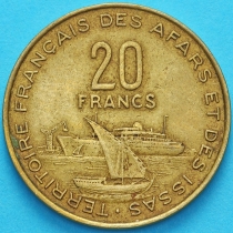 Французская территория Афар и Исса 20 франков 1975 год.