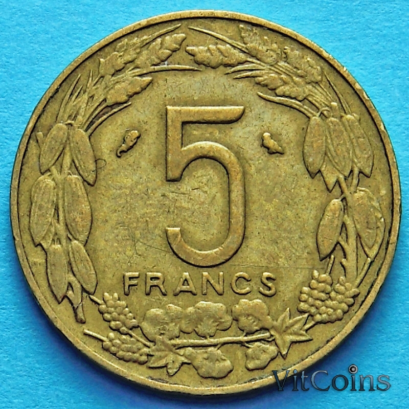 Монета Камеруна 5 франков 1970 год.