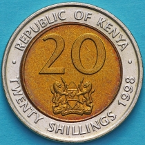 Кения 20 шиллингов 1998 год.