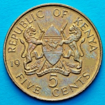 Кения 5 центов 1987 год.