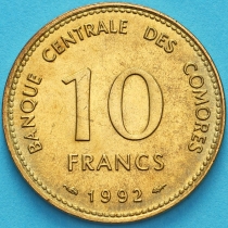 Коморские острова 10 франков 1992 год.