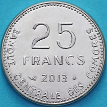 Коморские острова 25 франков 2013 год.