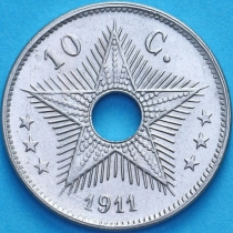 Бельгийское Конго 10 сантим 1911 год. №2