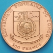Монета Конго 100 франков 1992 год. Конголезский павлин