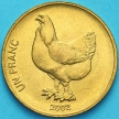 Монета Конго 1 франк 2002 год. Петух.