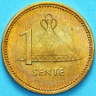 Монета Лесото 1 сенте 1983 год. Соломенная шляпа племени басуто.