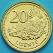 Монета Лесото 20 лисенте 2018 год. Спирольное алоэ.