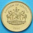 Монета Лесото 2 лисенте 1992 год. Бык.