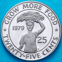 Либерия 25 центов 1979 год.Proof
