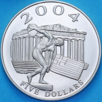 Либерия 5 долларов 2003 год. Олимпиада в Афинах