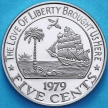 Монета Либерия 5 центов 1979 год. Proof