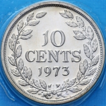 Либерия 10 центов 1973 год. Proof