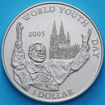Либерия 1 доллар 2005 год. Всемирный день молодежи