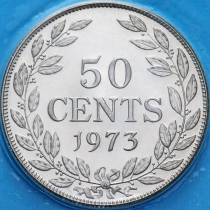 Либерия 50 центов 1973 год. Proof
