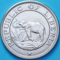 Либерия 2 цента 1941 год. Слон