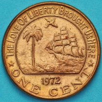 Либерия 1 цент 1972 год. Слон.