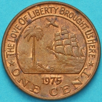 Либерия 1 цент 1975 год. Слон.