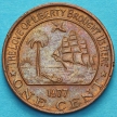 Монета Либерия 1 цент 1977 год. Слон.