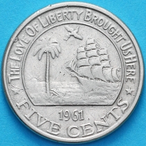 Либерия 5 центов 1961 год. Слон.