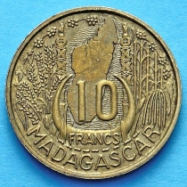 Мадагаскар 10 франков 1953 год.