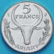 Монета Малагаси (Мадагаскар) 5 франков 1984 год.