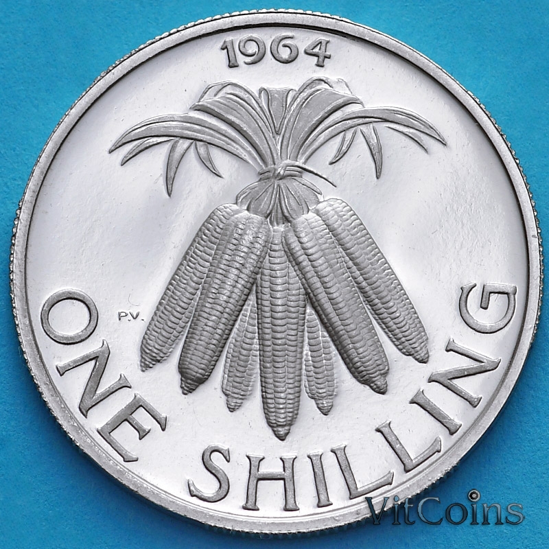 Монета Малави 1 шиллинг 1964 год. PROOF