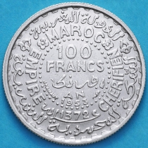Марокко 100 франков 1953 год. Серебро