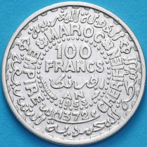 Марокко 100 франков 1953 год. Серебро