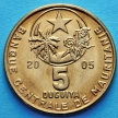 Монета Мавритании 5 угий 2005 год.