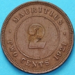 Монета Маврикий 2 цента 1921 год.