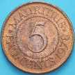 Монета Маврикий 5 центов 1978 год.