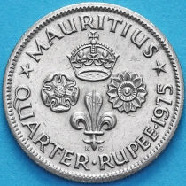 Маврикий 1/4 рупии 1975 год.