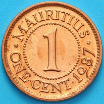 Маврикий 1 цент 1987 год.