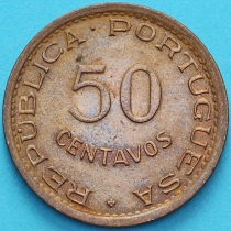 Мозамбик Португальский 50 сентаво 1973 год. XF