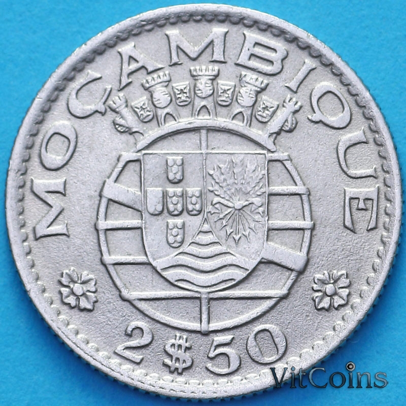 Монета Мозамбик Португальский 2.5 эскудо 1955 год. Монета Мозамбик Португальский 2.5 эскудо 1955 год.