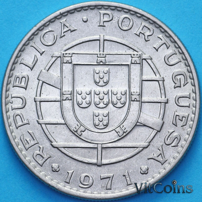 Монета Мозамбик Португальский 20 эскудо 1971 год. Монета Мозамбик Португальский 20 эскудо 1971 год.