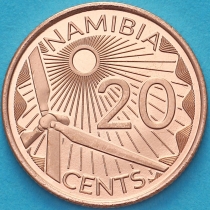 Намибия 20 центов 2025 год
