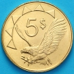 Монета Намибия 5 долларов 2015 год. Большая дата.
