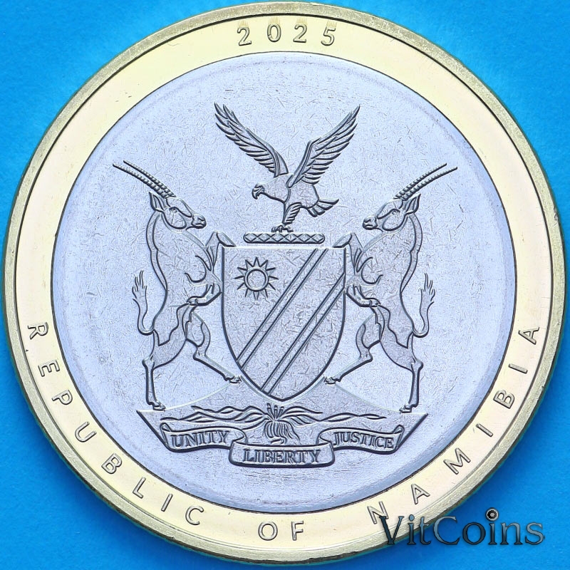 Монета Намибия 5 долларов 2025 год Монета Намибия 5 долларов 2025 год