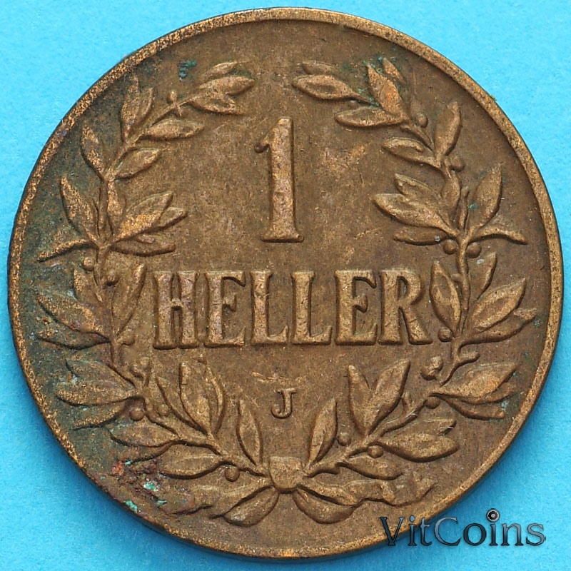 Монета Германской Восточной Африки 1 геллер 1905 год. J XF