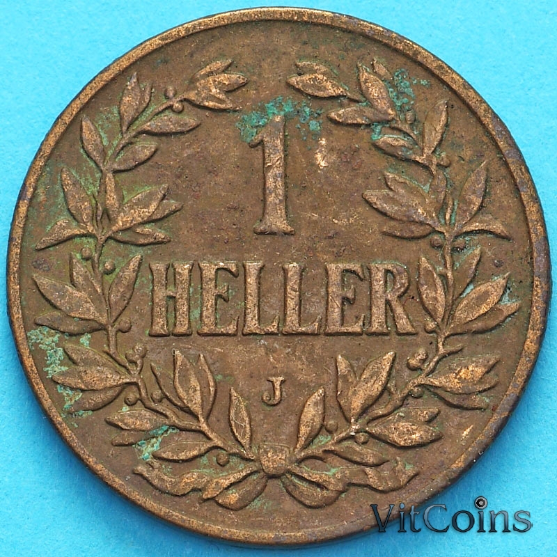 Монета Германская Восточная Африка 1 геллер 1907 год. J
