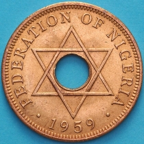 Нигерия 1 пенни 1959 год. UNC