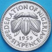 Монета Нигерия 6 пенсов 1959 год. UNC