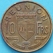 Реюньон 10 франков 1964 год.