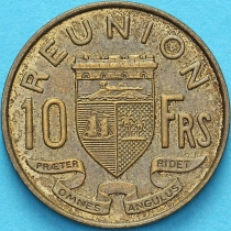 Реюньон 10 франков 1970 год.