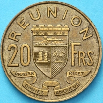 Реюньон 20 франков 1955 год.